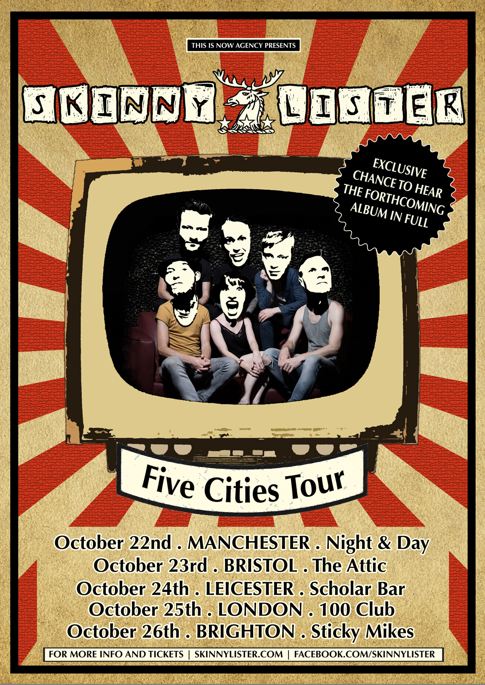 Skinny Lister tour poster